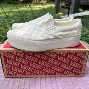 Stackform Checkered Slip On Vans